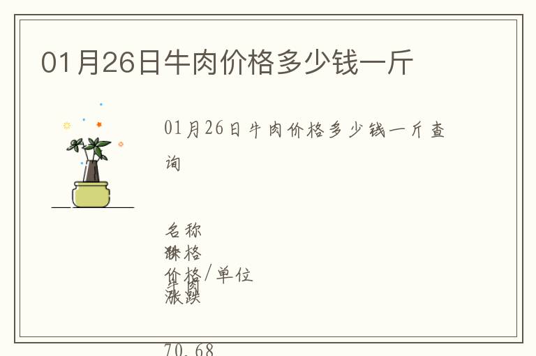 01月26日牛肉價格多少錢一斤