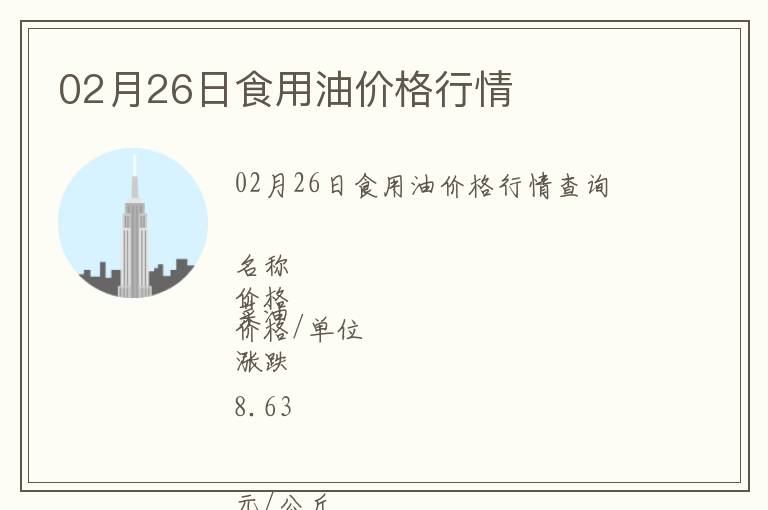 02月26日食用油價格行情