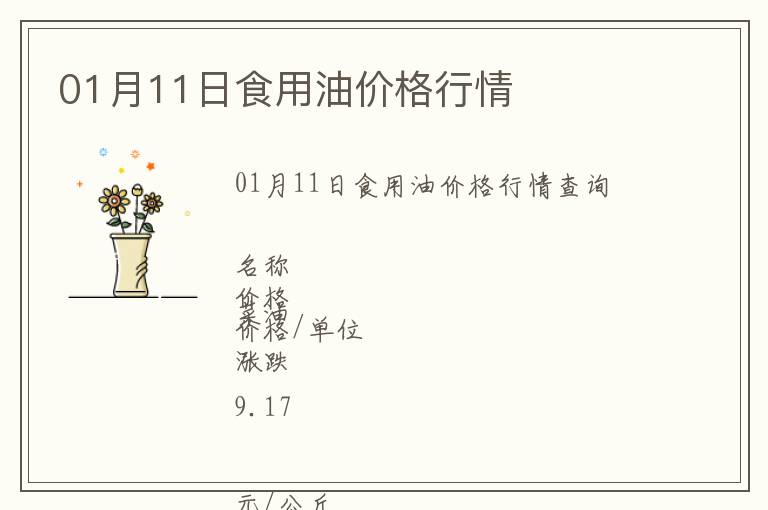 01月11日食用油價(jià)格行情