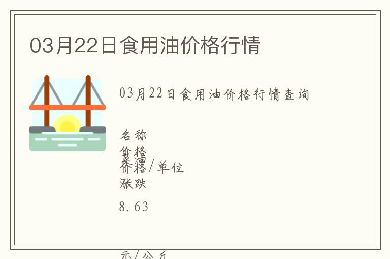 03月22日食用油價(jià)格行情