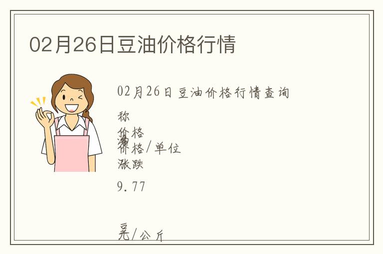 02月26日豆油價格行情