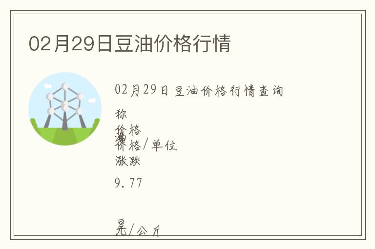 02月29日豆油價格行情