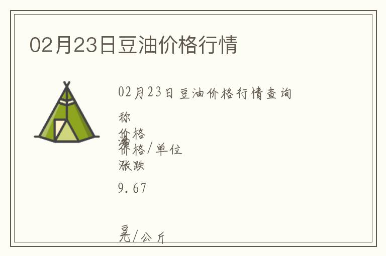 02月23日豆油價格行情