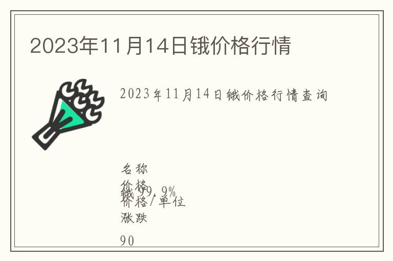 2023年11月14日鋨價(jià)格行情