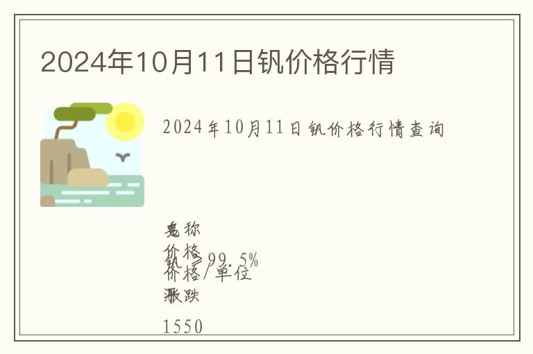 2024年10月11日釩價(jià)格行情