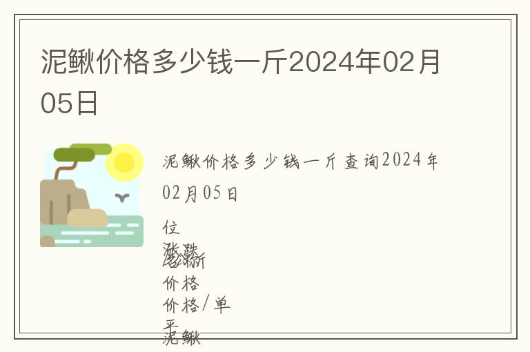 泥鰍價格多少錢一斤2024年02月05日