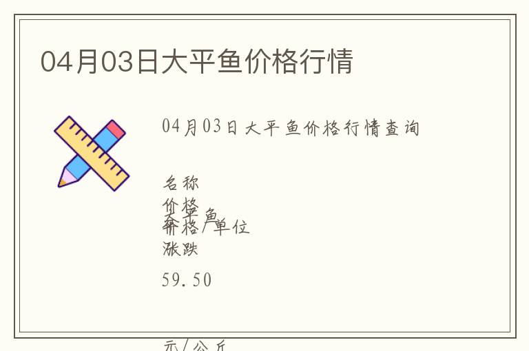 04月03日大平魚價格行情