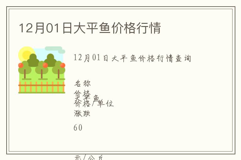 12月01日大平魚價格行情