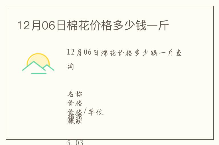 12月06日棉花價(jià)格多少錢(qián)一斤