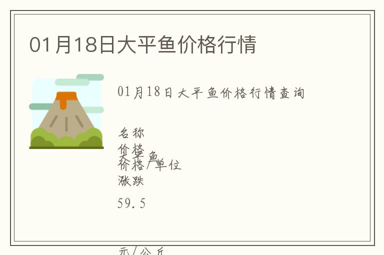 01月18日大平魚價(jià)格行情