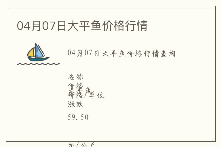 04月07日大平魚(yú)價(jià)格行情