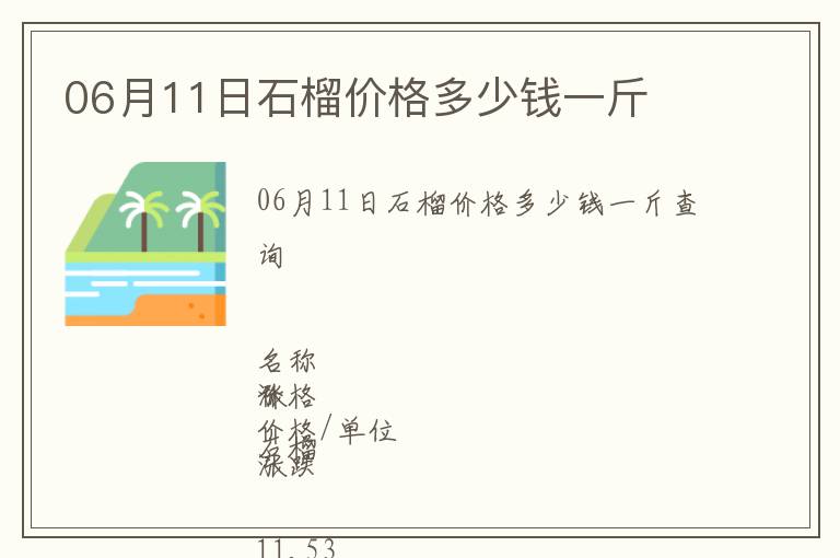 06月11日石榴價格多少錢一斤