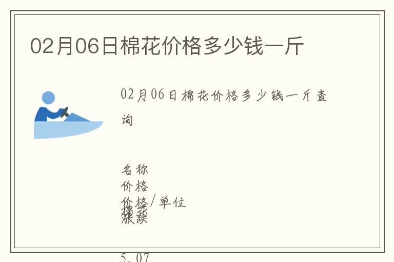 02月06日棉花價格多少錢一斤