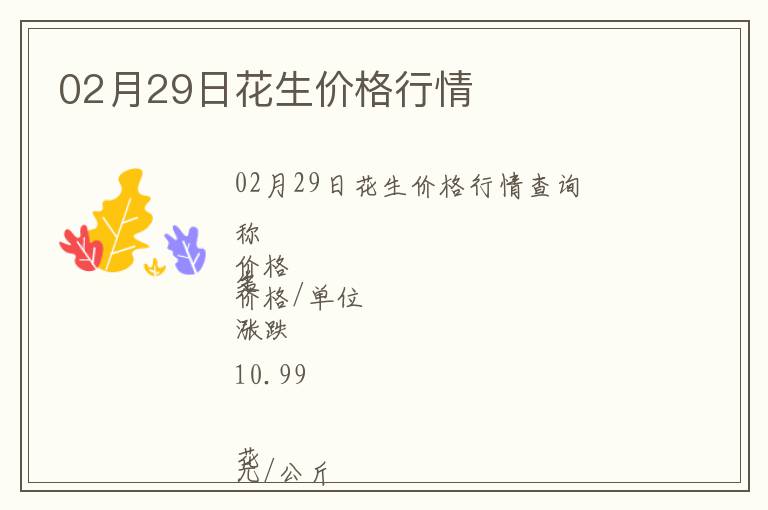 02月29日花生價格行情