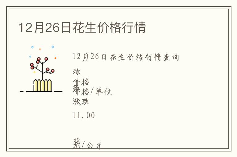 12月26日花生價格行情