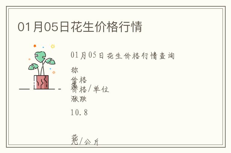 01月05日花生價格行情