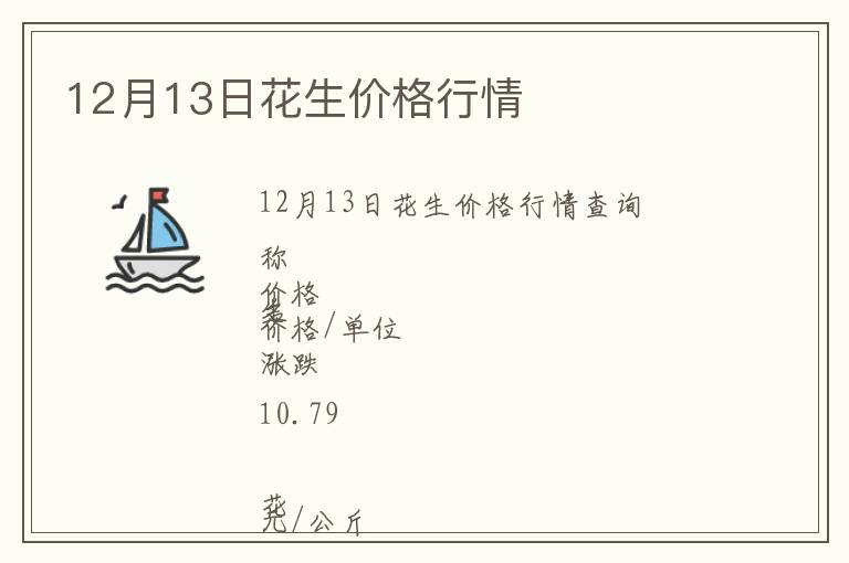 12月13日花生價(jià)格行情