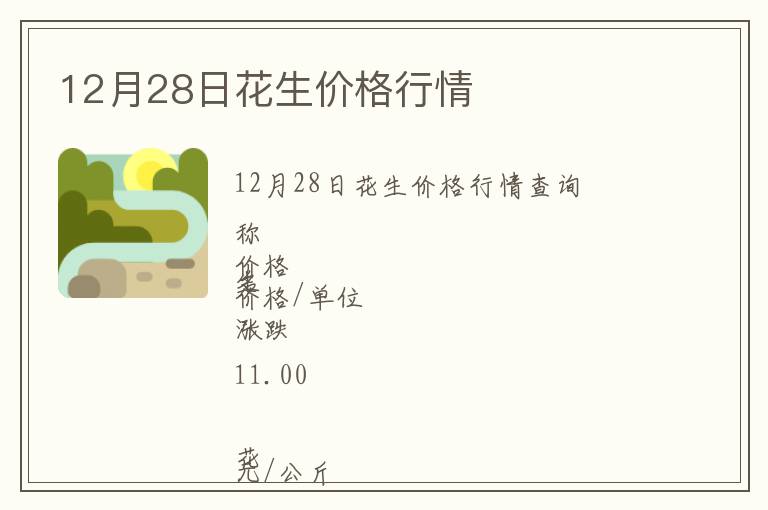 12月28日花生價(jià)格行情