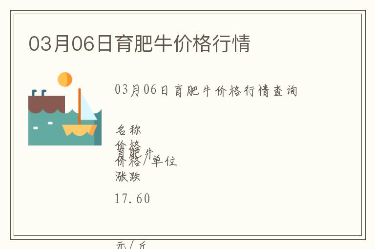 03月06日育肥牛價(jià)格行情