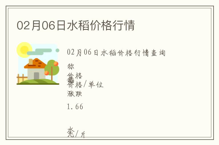 02月06日水稻價格行情