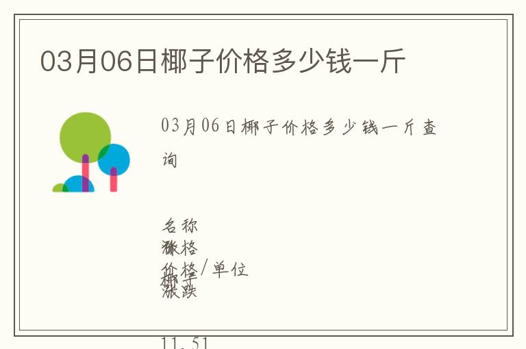 03月06日椰子價格多少錢一斤