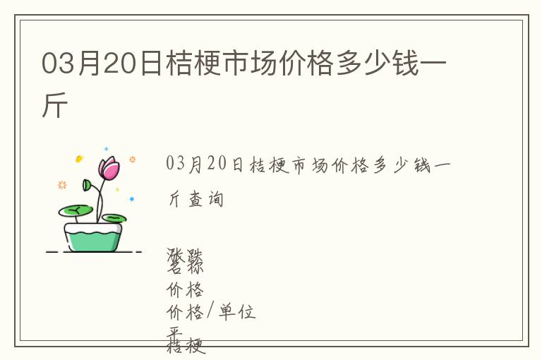 03月20日桔梗市場價(jià)格多少錢一斤