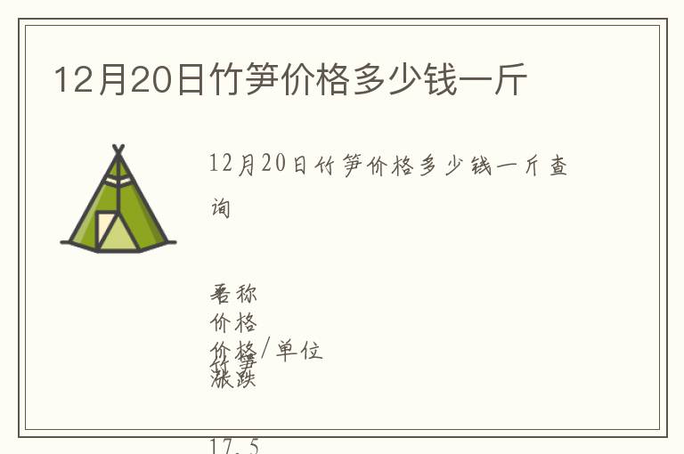 12月20日竹筍價(jià)格多少錢一斤