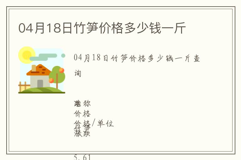 04月18日竹筍價格多少錢一斤
