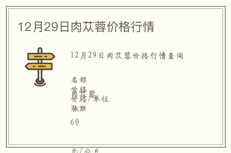12月29日肉蓯蓉價(jià)格行情