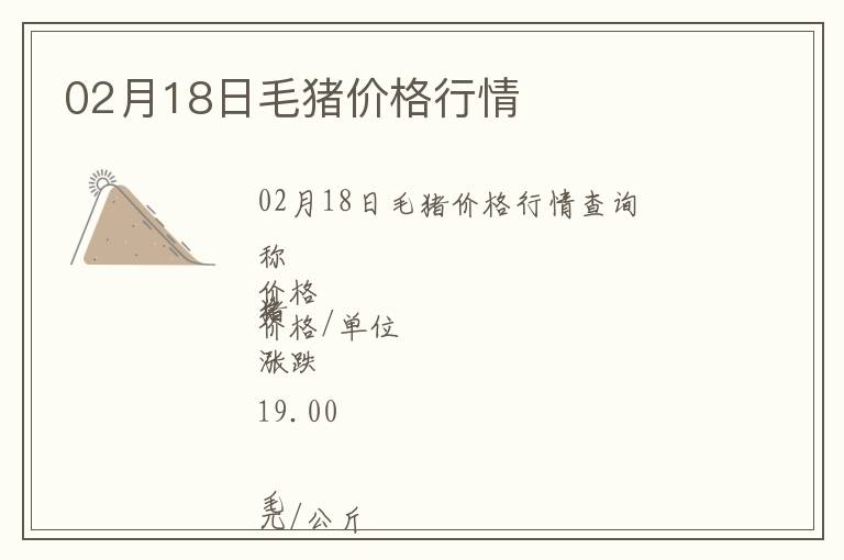 02月18日毛豬價格行情