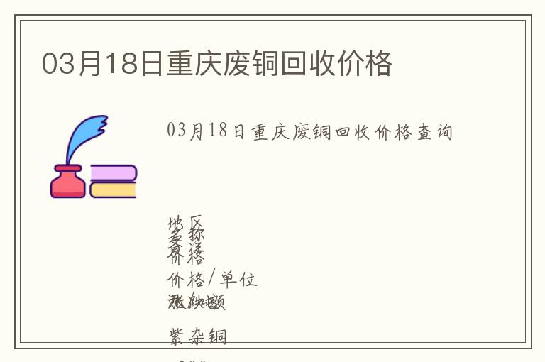 03月18日重慶廢銅回收價(jià)格