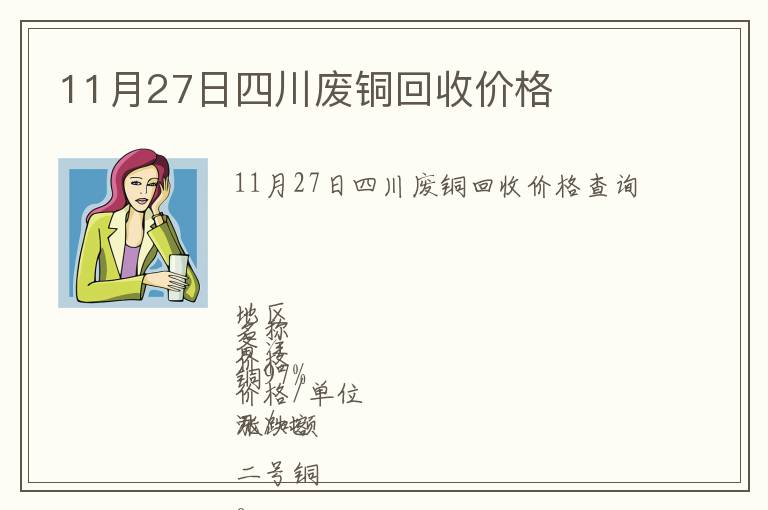 11月27日四川廢銅回收價(jià)格