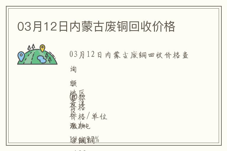03月12日內(nèi)蒙古廢銅回收價(jià)格