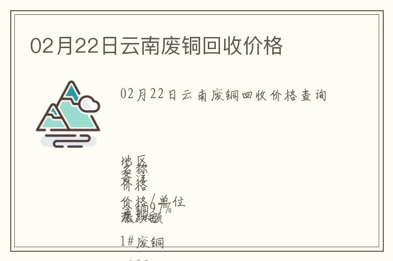 02月22日云南廢銅回收價(jià)格