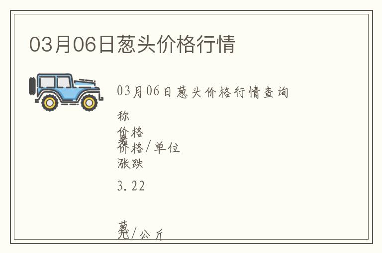 03月06日蔥頭價格行情