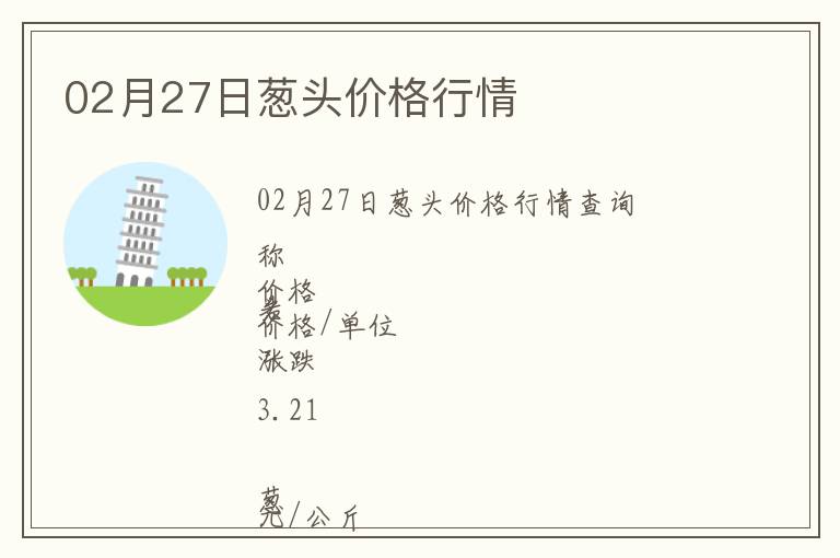 02月27日蔥頭價格行情