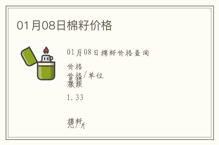 01月08日棉籽價(jià)格