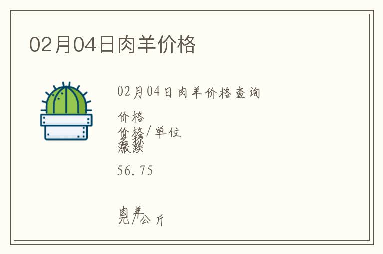 02月04日肉羊價格