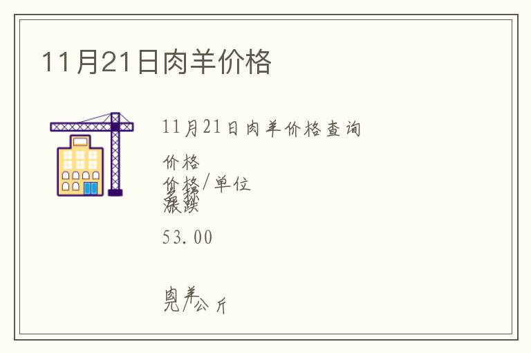 11月21日肉羊價(jià)格