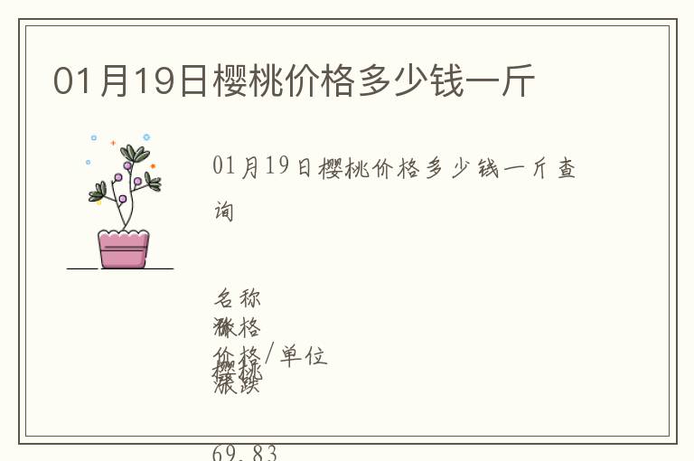01月19日櫻桃價(jià)格多少錢一斤