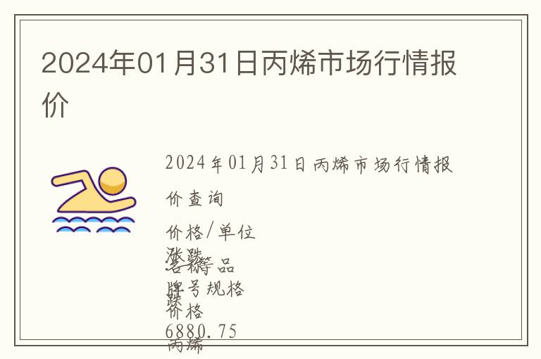 2024年01月31日丙烯市場行情報價