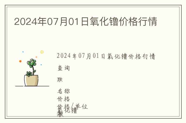 2024年07月01日氧化镥價(jià)格行情