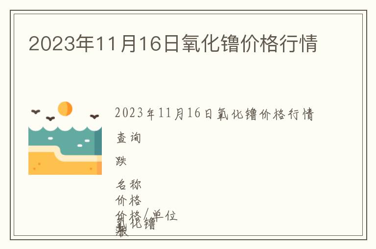 2023年11月16日氧化镥價(jià)格行情