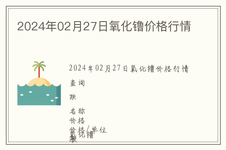 2024年02月27日氧化镥價(jià)格行情