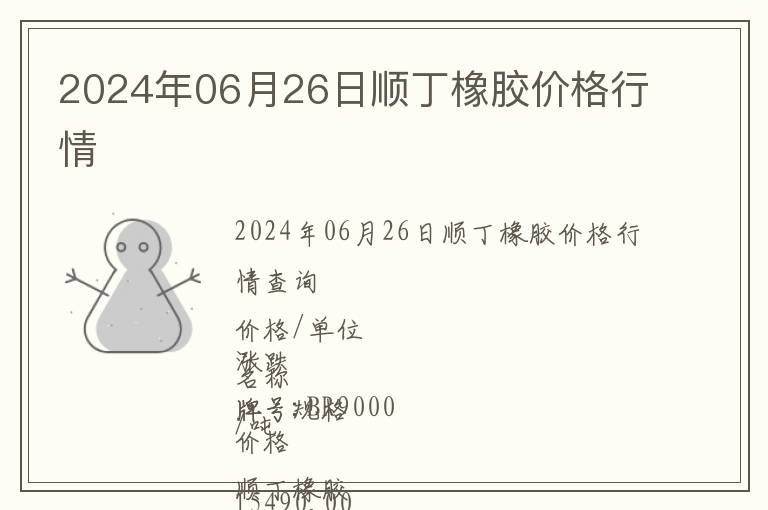 2024年06月26日順丁橡膠價(jià)格行情