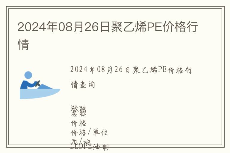 2024年08月26日聚乙烯PE價格行情