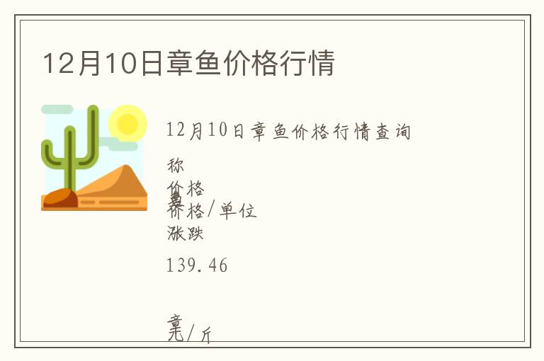 12月10日章魚價(jià)格行情