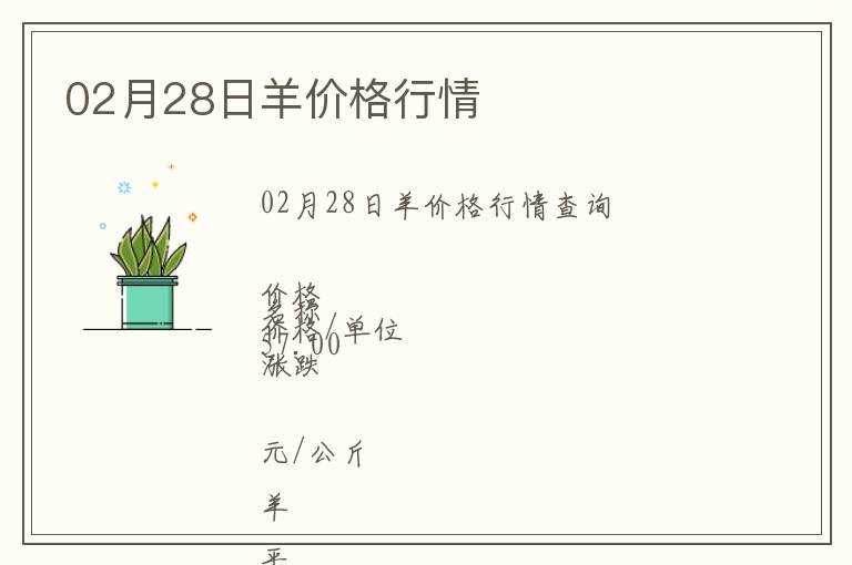 02月28日羊價(jià)格行情