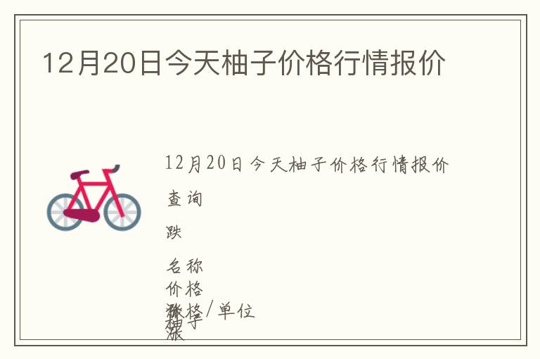 12月20日今天柚子價(jià)格行情報(bào)價(jià)