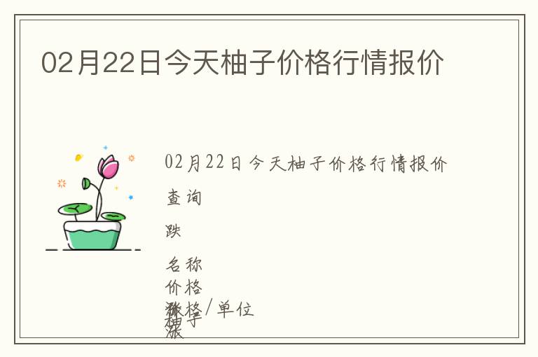 02月22日今天柚子價格行情報價